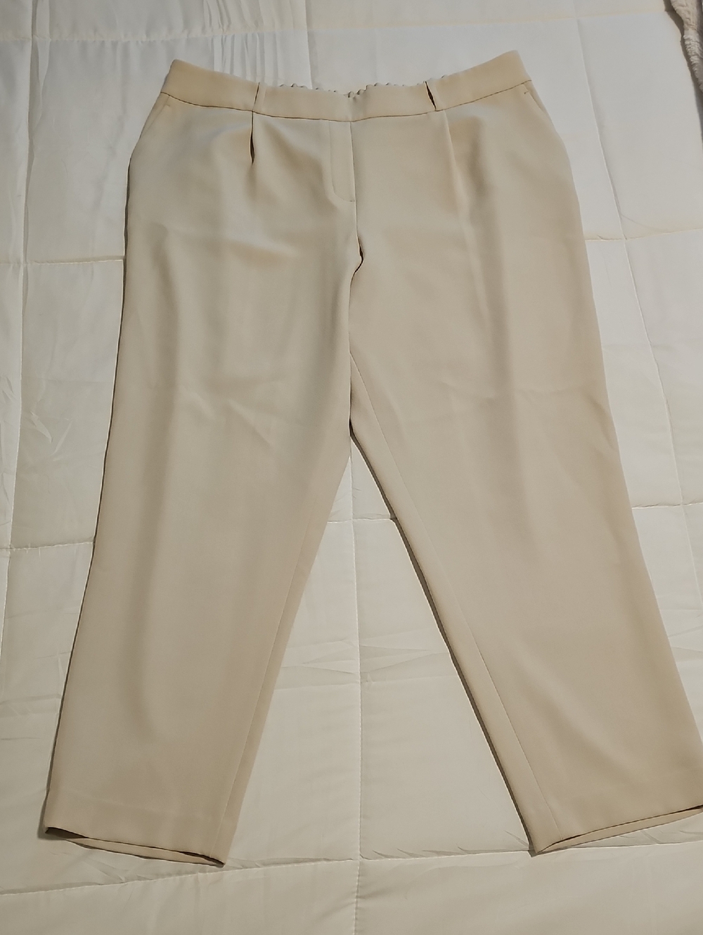 Calvin Klein Beige Elastic-Waist Pants